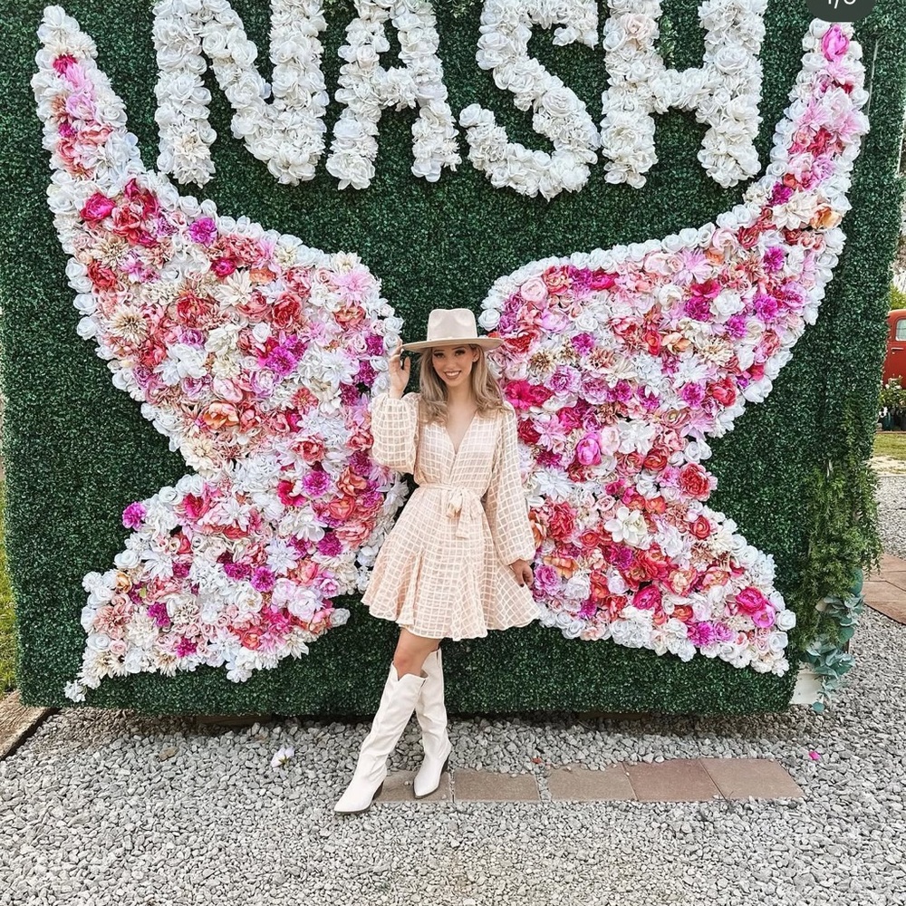 Light pink and cream dress